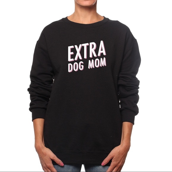 Women’s Sweater Crew Sweatshirt Extra Dog Mom - Picture 1 of 2